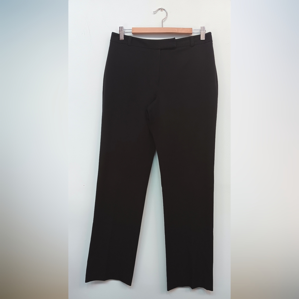 Charter Club Full Length High-Waist Straight-Leg Pants Black 8